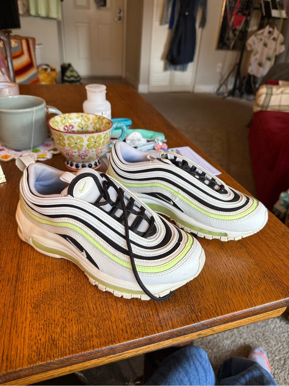 Nike Women's Air Max 97 Sneakers - White/Black/Light Green